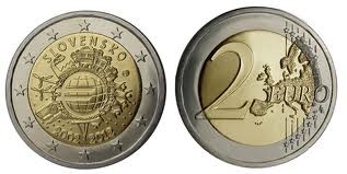 2 € Słowacja 10 lat euro w obiegu 2012