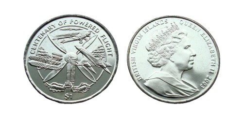 Brytyjskie Wyspy Dziewicze 1 dolar Stulecie lotnictwa 2003