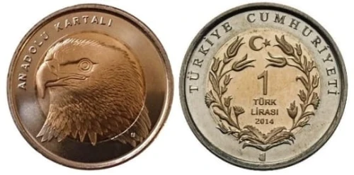 Turcja 1 lira Orzeł anatolijski 2014