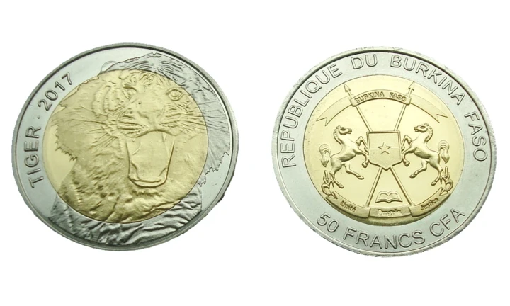 Burkina faso 50 franków Tygrys 2017