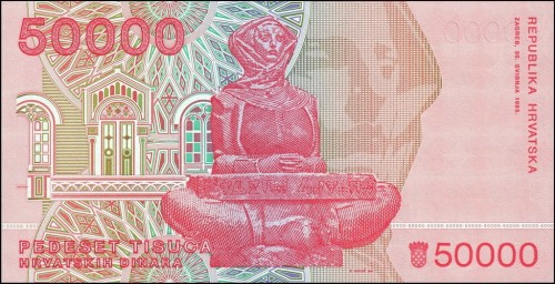 Chorwacja 50 000 dinarów Bośković 1993 P-26