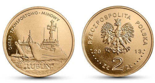 2 zł Polskie okręty: Okręt transportowo-minowy „Lublin” 2013