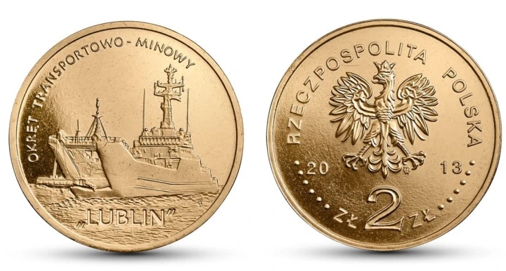 2 zł Polskie okręty: Okręt transportowo-minowy „Lublin” 2013