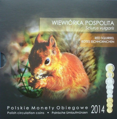 Polskie monety obiegowe  Wiewiórka x 9 2014
