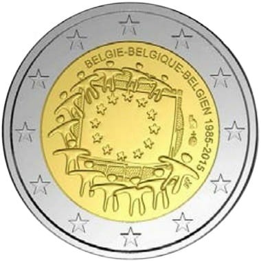2 € Belgia 30 lat flagi UE 2015
