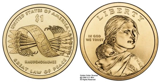 USA 1$ Rdzenni amerykanie - Haudenosaunee Wielkie Prawo Pokoju 2010 nr 11