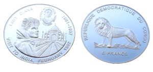 Kongo 5fr Lady Diana wizyta w Indiach 2000