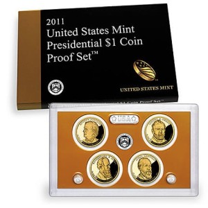 USA Proof set 4 x 1$ Prezydenci "S" 2011