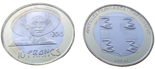 Antyle francuskie 10 franków Martynika 2015