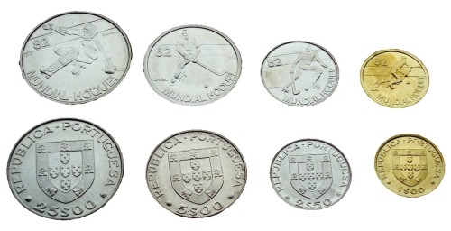 Zestaw menniczy Portugalia Hokej x 4 1982