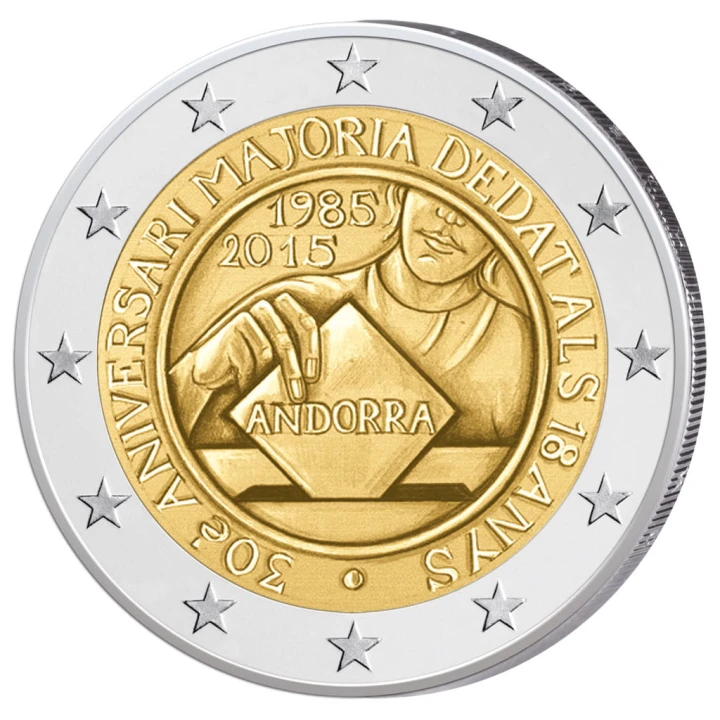 2 € Andora 30 lat cenzusu wyborczego 2015