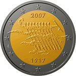 2 euro Finlandia 90. rocznica niepodległości 2007