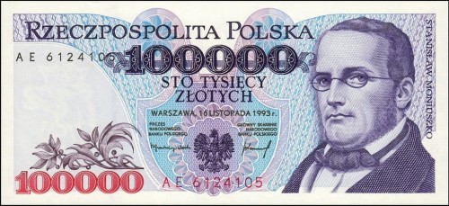III RP 100000 zł Stanisław Moniuszko 1993 P-160a.2  AE