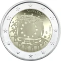 2 € Słowacja 30 lat flagi UE 2015