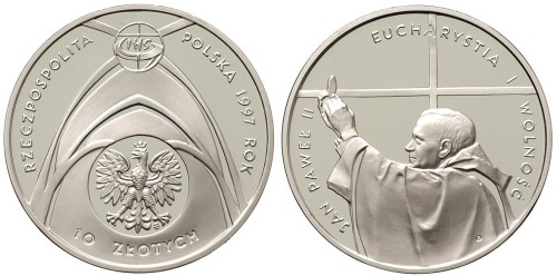 10 zł Jan Paweł II kongres eucharystyczny 1997