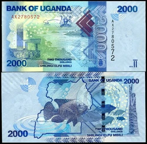 Uganda 2000 szylingów Ryba 2010 P-50