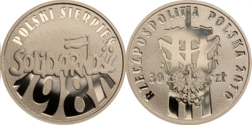 30 zł Polski Sierpień 1980 2010