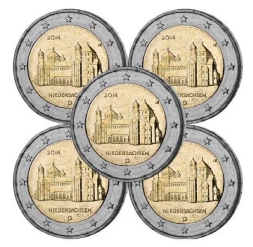 2 euro x 5 Niemcy Dol. Saksonia Niedersachsen 2014