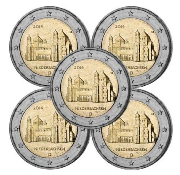 2 euro x 5 Niemcy Dol. Saksonia Niedersachsen 2014