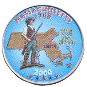 USA 25 c Massachusetts 2000 KOLOR