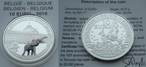 10 € Belgia 100 lat Muzeum Afryki Centralnej w Tervuren 2010