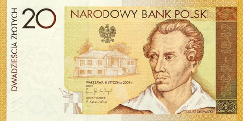 20 zł 200. rocz. urodzin Juliusza Słowackiego 2009 P-180