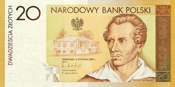 20 zł 200. rocz. urodzin Juliusza Słowackiego 2009 P-180