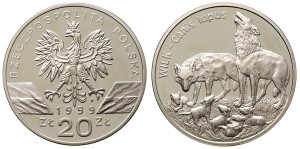 20 zł Wilki (łac. Canis lupus) 1999