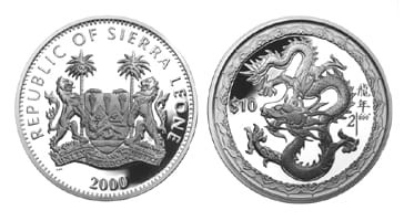 Sierra Leone 1$ Kalendarz chiński - Rok smoka 2000