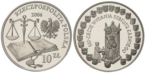 10 zł Statut Łaskiego 2006