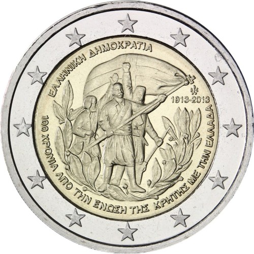 2 euro Grecja 100 rocz. Unii Grecji z  Kretą 2013