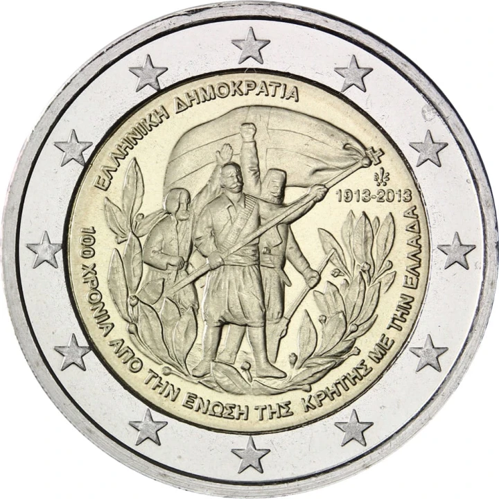 2 euro Grecja 100 rocz. Unii Grecji z  Kretą 2013