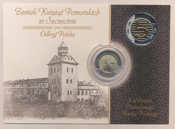 5 zł Zamek Książąt Pomorskich w Szczecinie  2016 nr 6 + blister