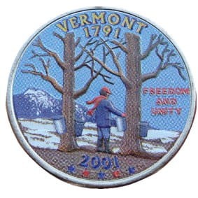 USA 25 c Vermont 2001 KOLOR