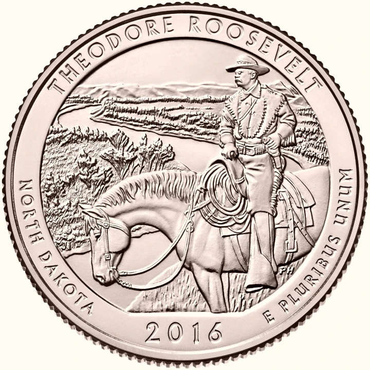 USA 25 c Park narodowy Theodore Roosevelt 2016 nr 34 24K Au