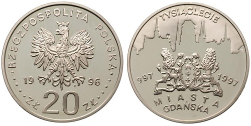 20 zł 1000-lecie miasta Gdańska 1996