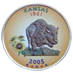USA 25 c Kansas 2005 KOLOR