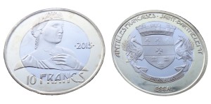 Antyle francuskie 10 franków Saint - Barthelemy 2015