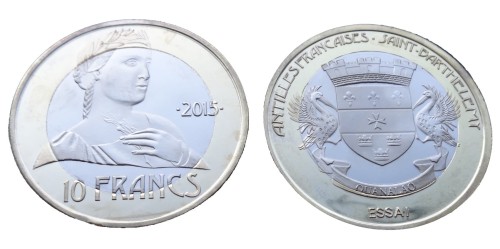 Antyle francuskie 10 franków Saint - Barthelemy 2015