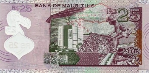 Mauritius 25 rupii Rybak 2013 P-64