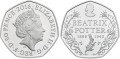 Wielka Brytania 50 pensów Beatrix Potter 2016