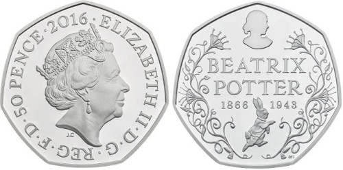Wielka Brytania 50 pensów Beatrix Potter 2016