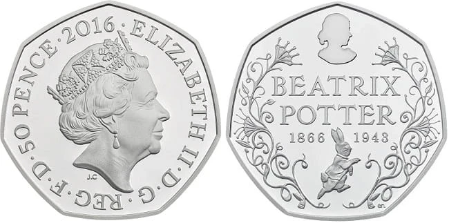 Wielka Brytania 50 pensów Beatrix Potter 2016