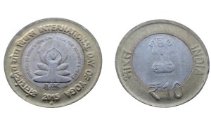 Indie 10 rupii Światowy Dzień Jogi 2015