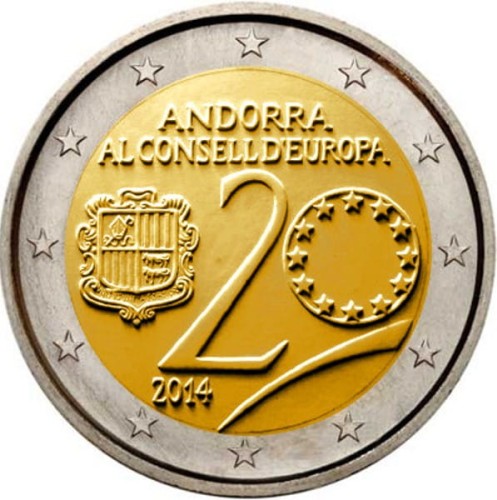 2 € Andorra 20 lat w UE  2014