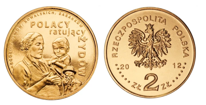 2 zł Polacy ratujący Żydów – rodzina Ulmów, Kowalskich, Baranków 2012