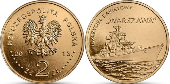 2 zł Polskie okręty: Niszczyciel rakietowy Warszawa 2013