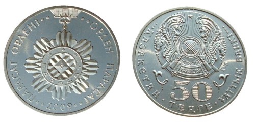 Kazachstan 50 tenge Odznaczenie Parasat  2009