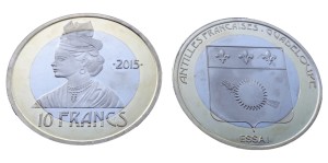 Antyle francuskie 10 franków Gwadelupa 2015