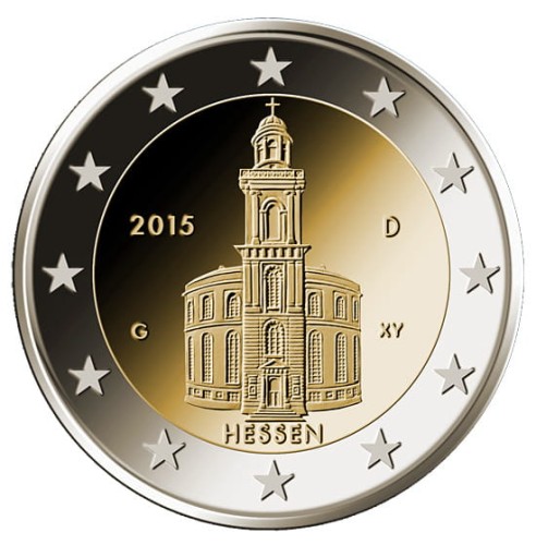2 € Niemcy Hesja - Kościół Św. Pawła 2015